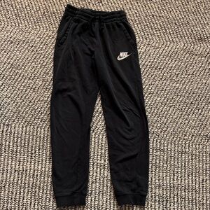 Nike Black Jogger youth Pants with White Swoosh Logo